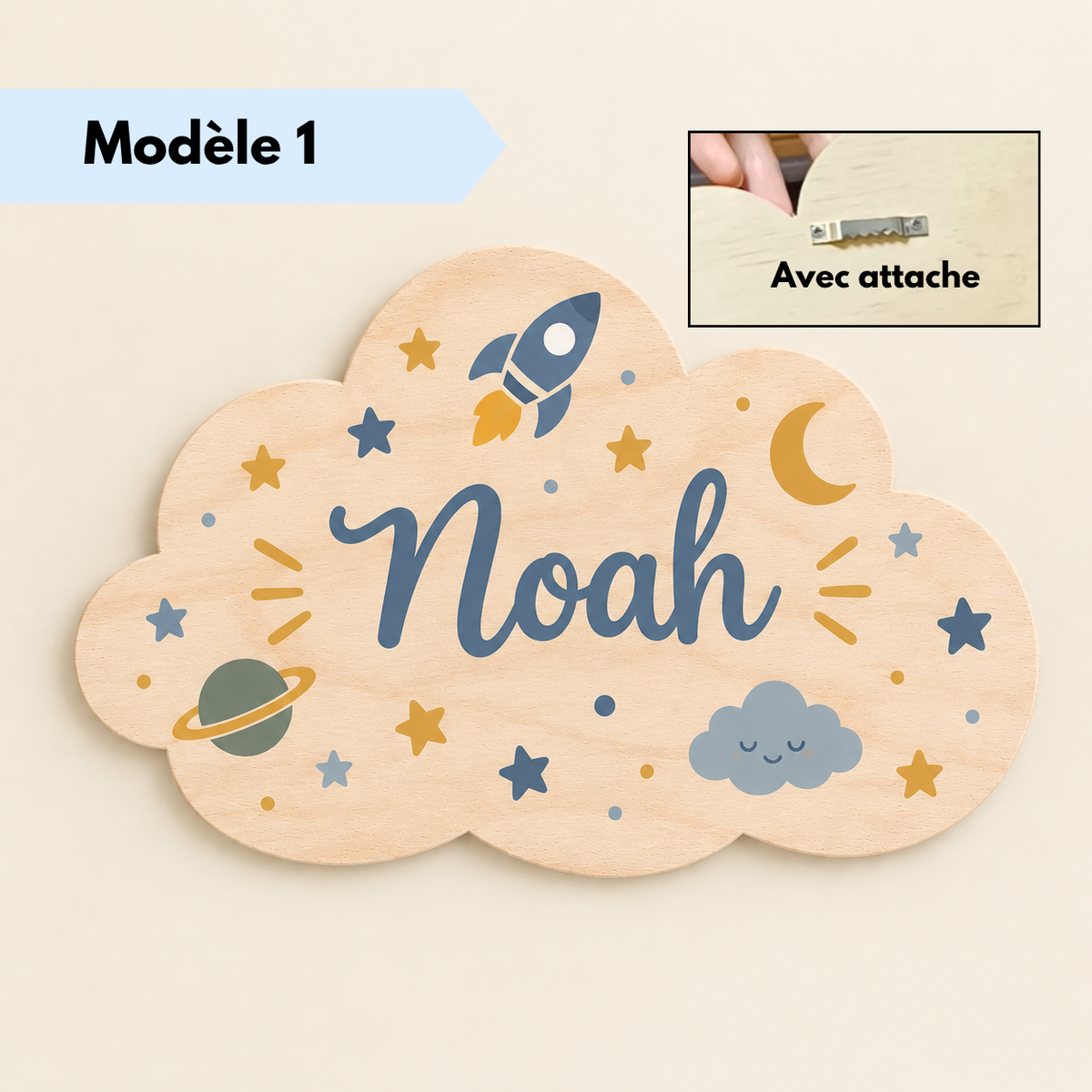 Plaque nuage personnalisée idée cadeau naissance baptême anniversaire