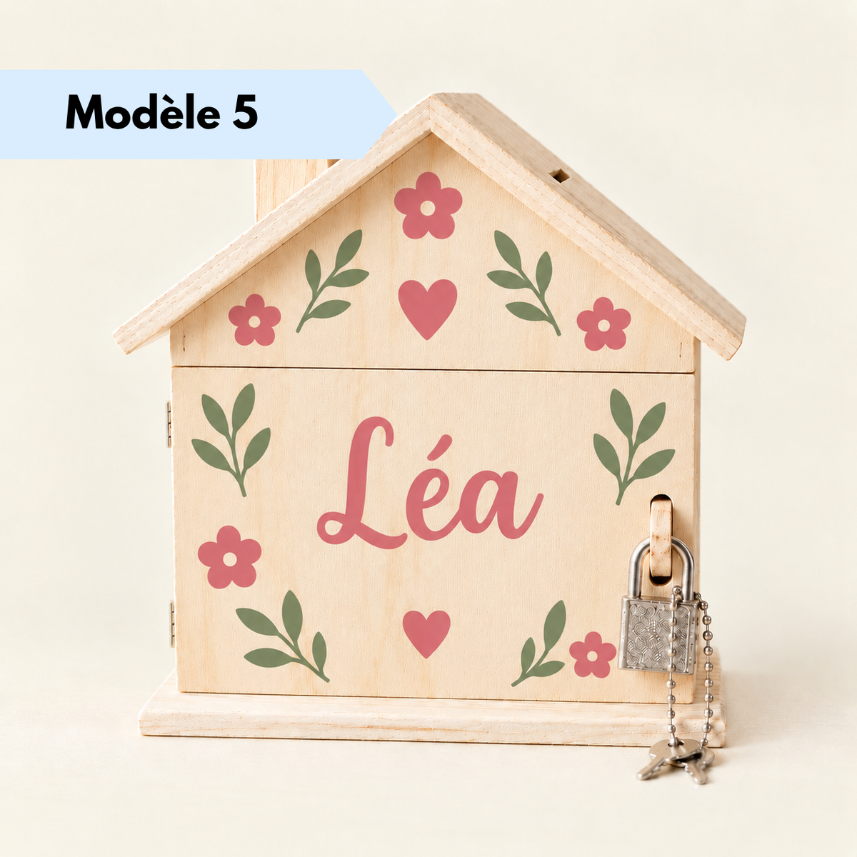 Tirelire personnalisée en bois pour décorer une chambre d'enfant