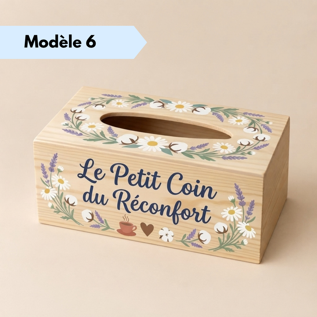 Boîte à mouchoirs personnalisée peinte à la main pour décoration intérieure