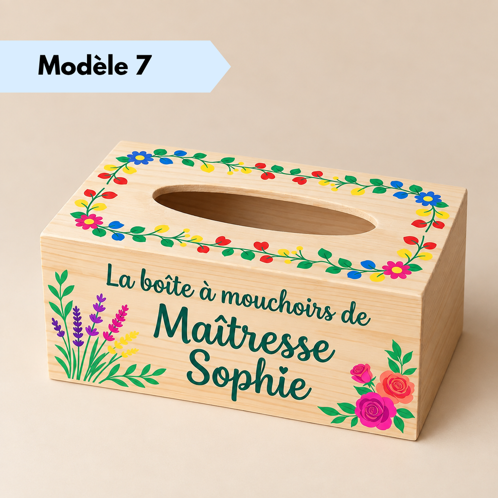 Boîte à mouchoirs en bois personnalisée pour salon