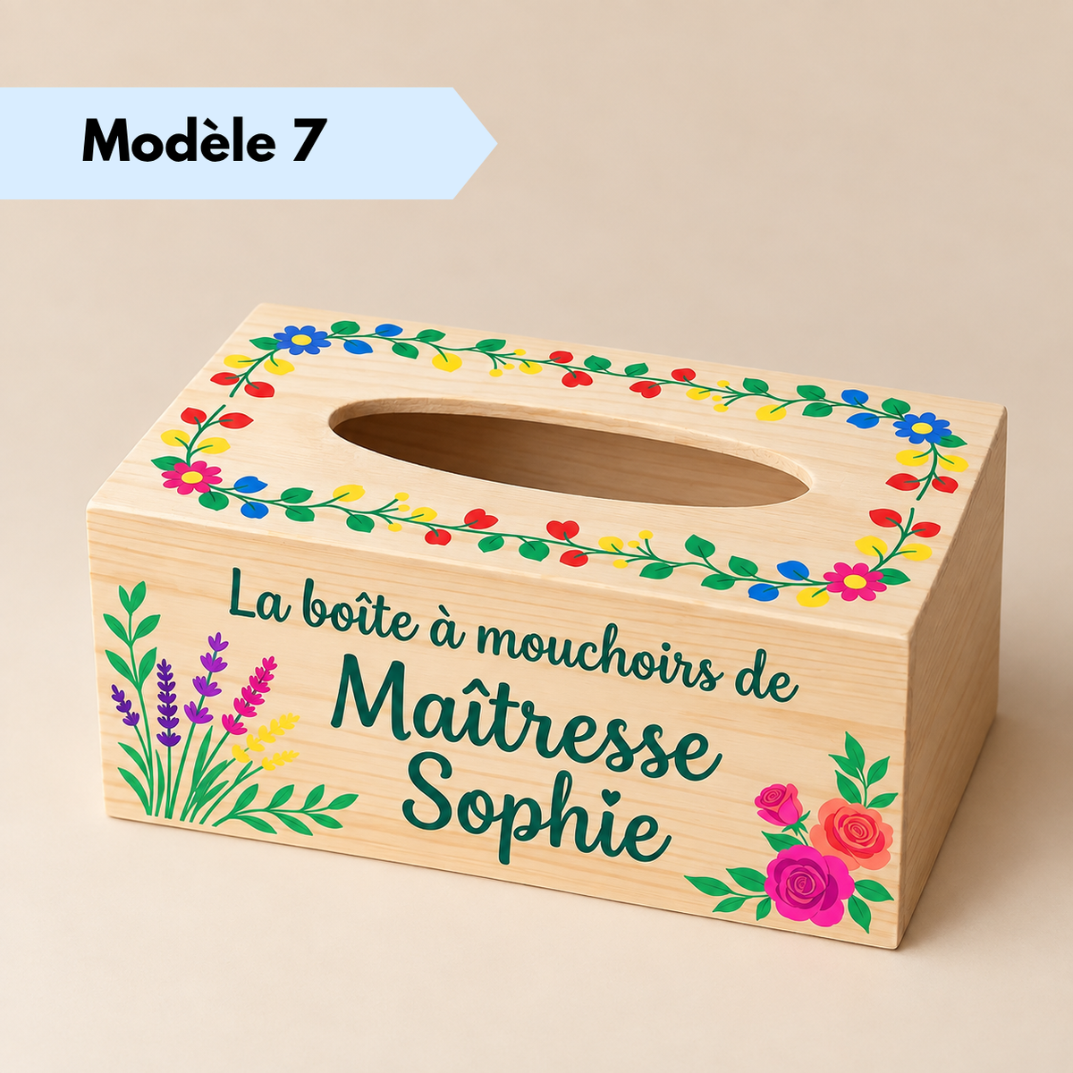 Boîte à mouchoirs en bois personnalisée pour salon
