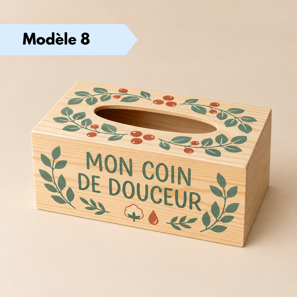 Boîte à mouchoirs en bois personnalisée pour chambre