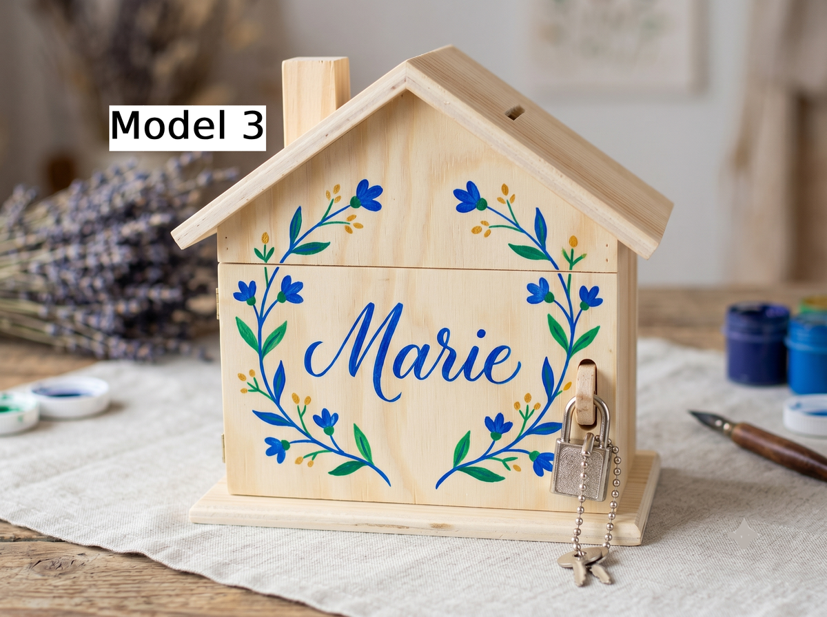 Tirelire enfant en bois personnalisée