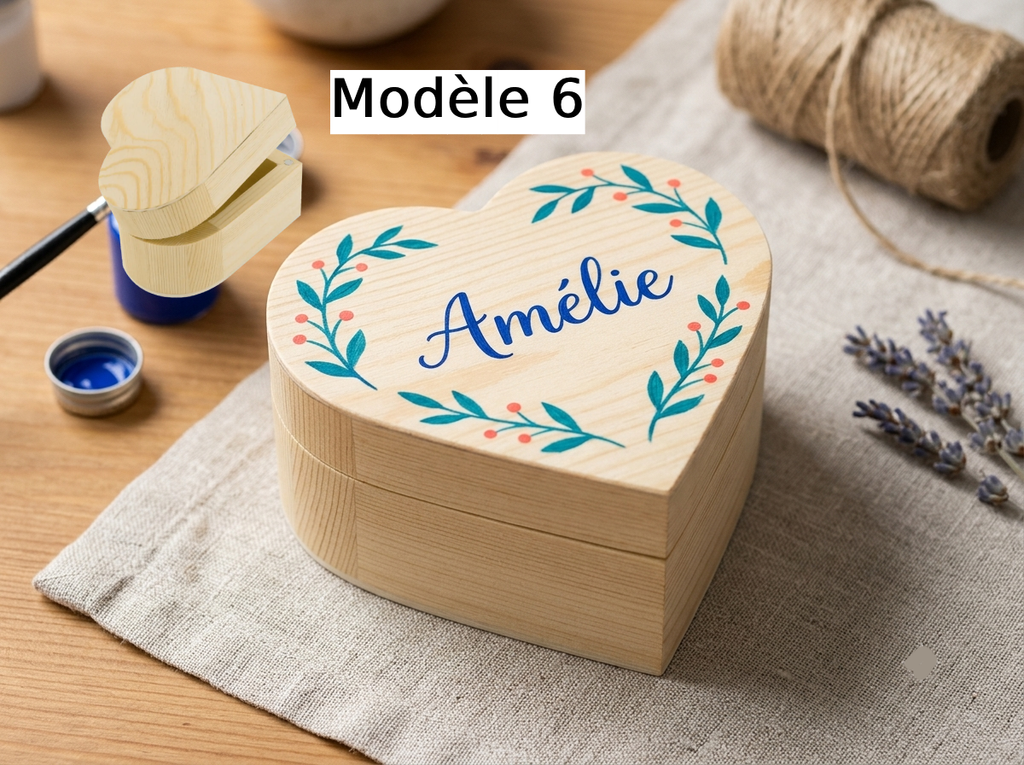 Boîte cœur personnalisée pour baptême