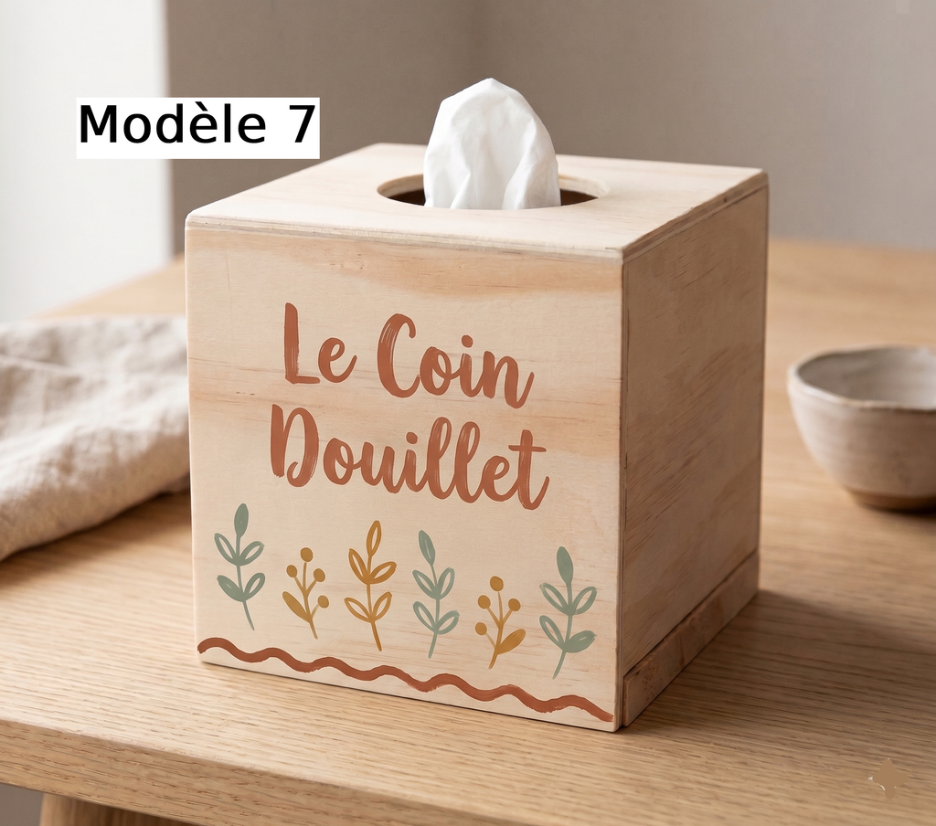 Boîte à mouchoirs en bois personnalisée peinte à la main pour cadeau