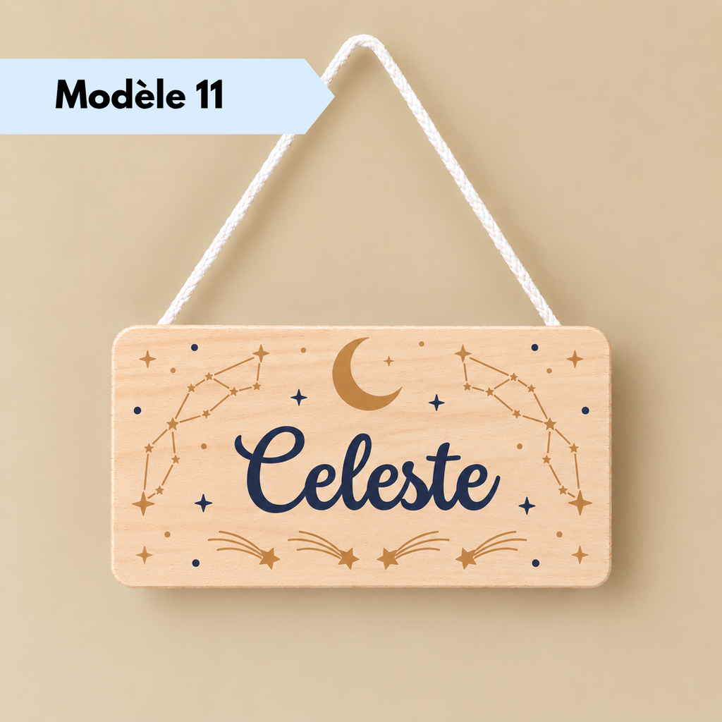 Plaque prénom bois personnalisée idée cadeau naissance