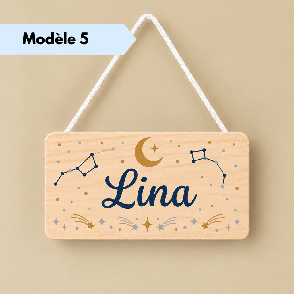Plaque prénom enfant en bois décoration murale personnalisée