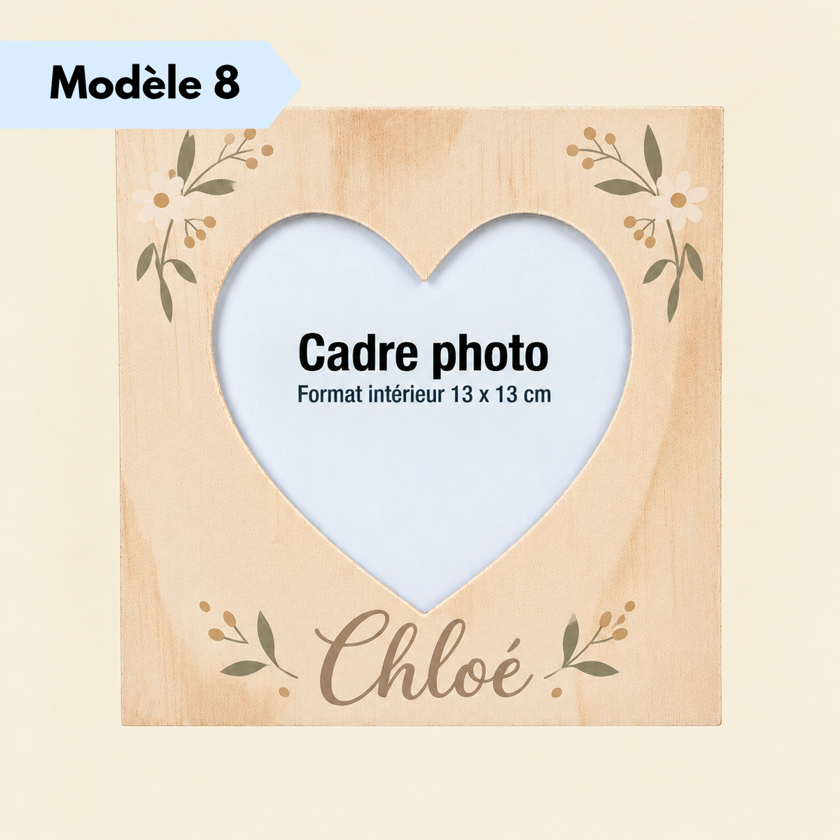 Cadre photo cœur en bois personnalisé pour cadeau d'anniversaire