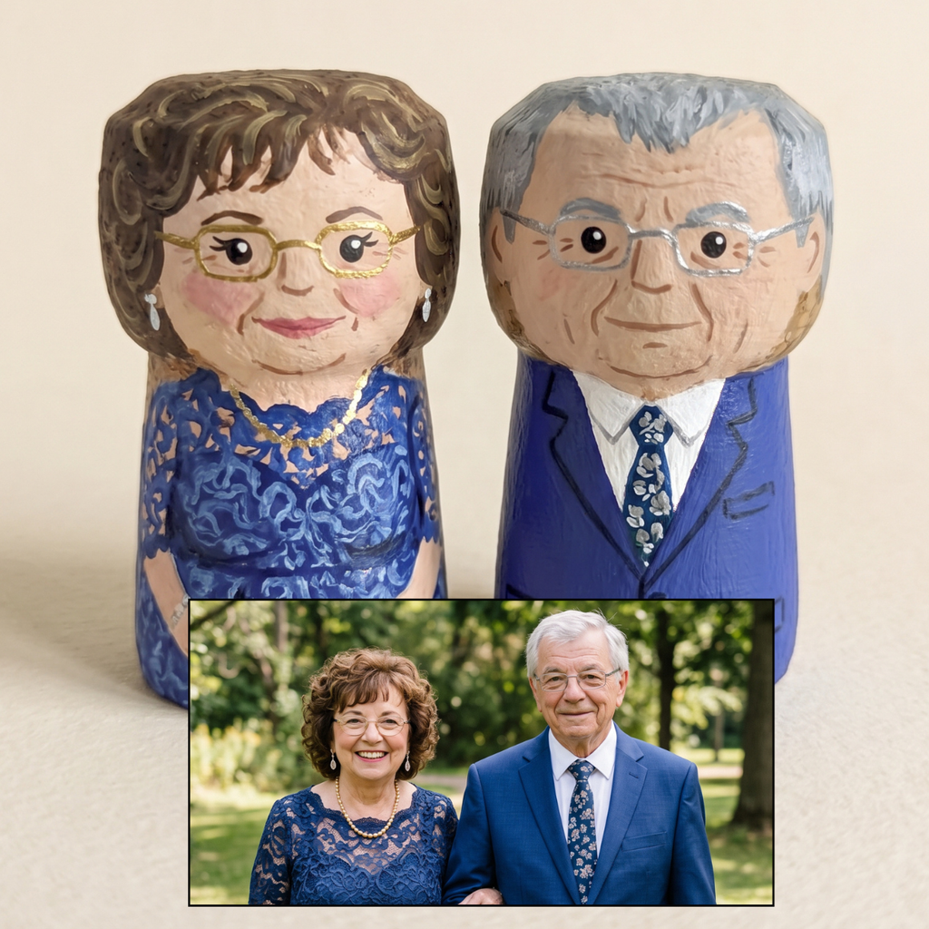 Figurines en bouchon de liège peintes à la main pour un cadeau personnalisé