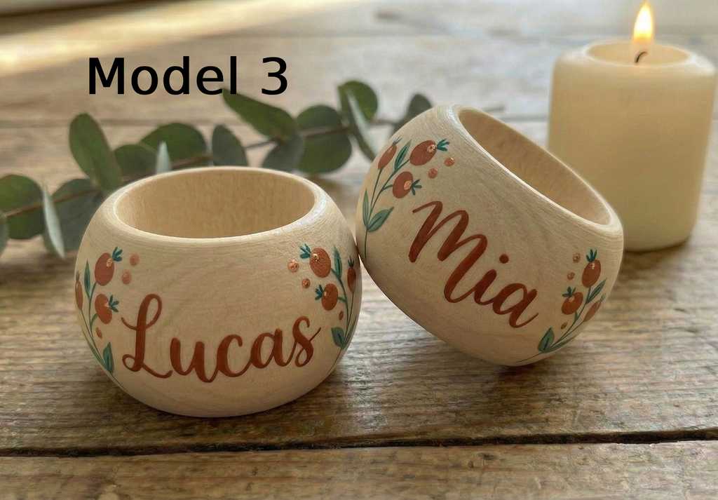 Rond de serviette personnalisé prénom décoration table mariage